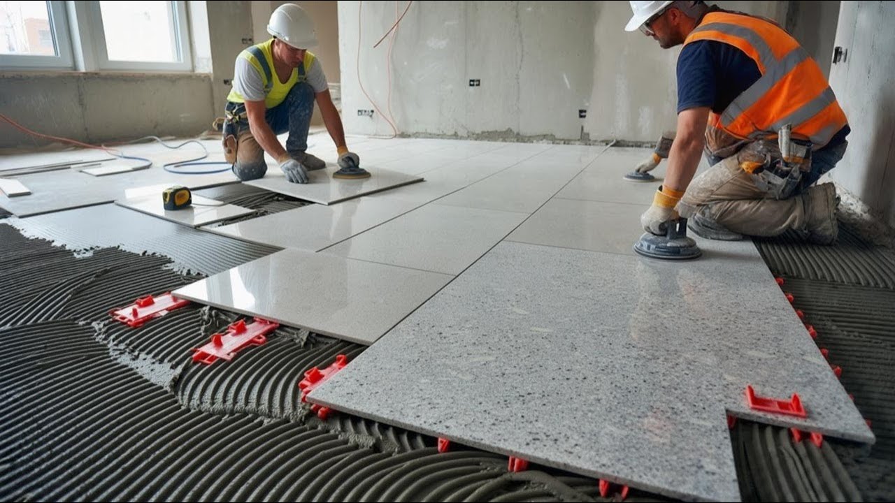 Professional tile installation team — original corporate About photograph